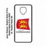 Coque noire pour Xiaomi Redmi Note 9 Pro Logo Normandie - Écusson Normandie - 2 léopards