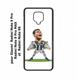 Coque noire pour Xiaomi Redmi Note 9 Pro Max Cristiano Ronaldo club foot Turin Football - Ronaldo super héros