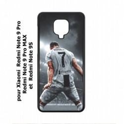 Coque noire pour Xiaomi Redmi Note 9 Pro Cristiano Ronaldo club foot Turin Football stade