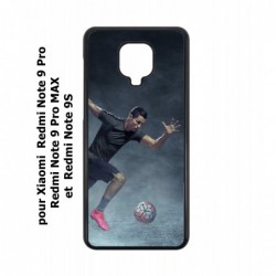Coque noire pour Xiaomi Redmi Note 9 Pro Cristiano Ronaldo club foot Turin Football course ballon