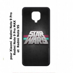 Coque noire pour Xiaomi Redmi Note 9 Pro logo Stars Wars fond gris - légende Star Wars