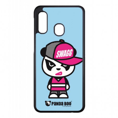 Coque noire pour Samsung S Advance i9070 PANDA BOO® Miss Panda SWAG - coque humour