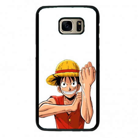 Coque noire pour Samsung S6 One Piece Dessin animé Monkey D Luffy