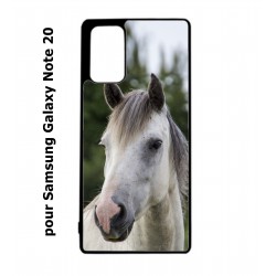 Coque noire pour Samsung Galaxy Note 20 Coque cheval blanc - tête de cheval