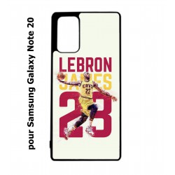 Coque noire pour Samsung Galaxy Note 20 star Basket Lebron James Cavaliers de Cleveland 23
