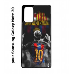 Coque noire pour Samsung Galaxy Note 20 Lionel Messi 10 FC Barcelone Foot
