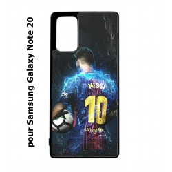 Coque noire pour Samsung Galaxy Note 20 Lionel Messi FC Barcelone Foot