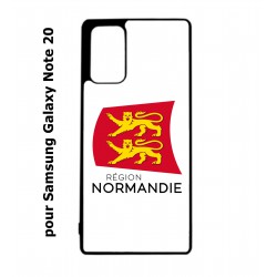 Coque noire pour Samsung Galaxy Note 20 Logo Normandie - Écusson Normandie - 2 léopards