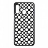 Coque noire pour Samsung Galaxy Note 20 motif géométrique pattern noir et blanc - ronds blancs
