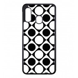 Coque noire pour Samsung Galaxy Note 20 motif géométrique pattern noir et blanc - ronds et carrés