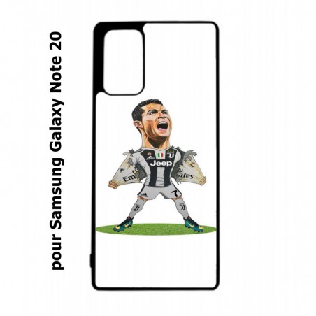 Coque noire pour Samsung Galaxy Note 20 Cristiano Ronaldo club foot Turin Football - Ronaldo super héros