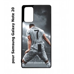 Coque noire pour Samsung Galaxy Note 20 Cristiano Ronaldo club foot Turin Football stade
