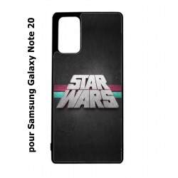 Coque noire pour Samsung Galaxy Note 20 logo Stars Wars fond gris - légende Star Wars