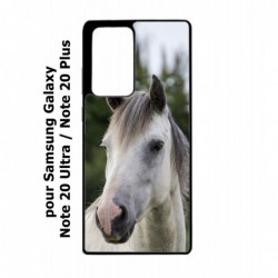 Coque noire pour Samsung Galaxy Note 20 Ultra Coque cheval blanc - tête de cheval
