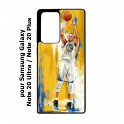 Coque noire pour Samsung Galaxy Note 20 Ultra Stephen Curry Golden State Warriors Shoot Basket