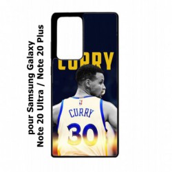 Coque noire pour Samsung Galaxy Note 20 Ultra Stephen Curry Golden State Warriors Basket 30