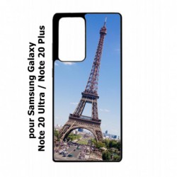 Coque noire pour Samsung Galaxy Note 20 Ultra Tour Eiffel Paris France