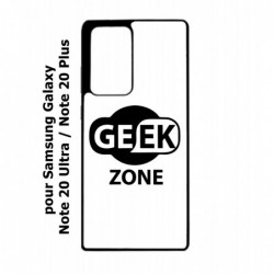 Coque noire pour Samsung Galaxy Note 20 Ultra Logo Geek Zone noir & blanc