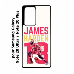 Coque noire pour Samsung Galaxy Note 20 Ultra star Basket James Harden 13 Rockets de Houston