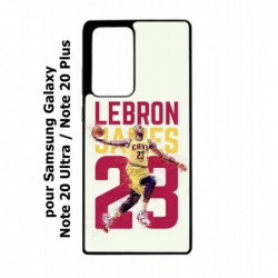 Coque noire pour Samsung Galaxy Note 20 Ultra star Basket Lebron James Cavaliers de Cleveland 23