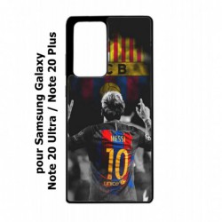 Coque noire pour Samsung Galaxy Note 20 Ultra Lionel Messi 10 FC Barcelone Foot