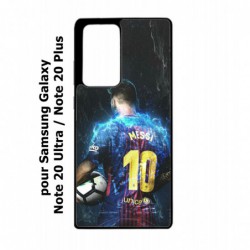 Coque noire pour Samsung Galaxy Note 20 Ultra Lionel Messi FC Barcelone Foot