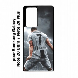 Coque noire pour Samsung Galaxy Note 20 Ultra Cristiano Ronaldo club foot Turin Football stade