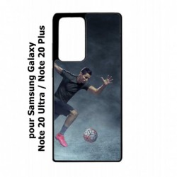 Coque noire pour Samsung Galaxy Note 20 Ultra Cristiano Ronaldo club foot Turin Football course ballon