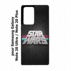 Coque noire pour Samsung Galaxy Note 20 Ultra logo Stars Wars fond gris - légende Star Wars
