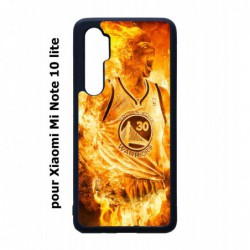 Coque noire pour Xiaomi Mi Note 10 lite Stephen Curry Golden State Warriors Basket - Curry en flamme