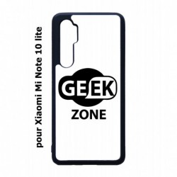 Coque noire pour Xiaomi Mi Note 10 lite Logo Geek Zone noir & blanc