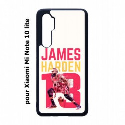 Coque noire pour Xiaomi Mi Note 10 lite star Basket James Harden 13 Rockets de Houston