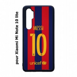 Coque noire pour Xiaomi Mi Note 10 lite maillot 10 Lionel Messi FC Barcelone Foot