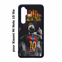 Coque noire pour Xiaomi Mi Note 10 lite Lionel Messi 10 FC Barcelone Foot