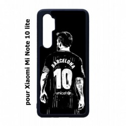 Coque noire pour Xiaomi Mi Note 10 lite Lionel Messi FC Barcelone Foot
