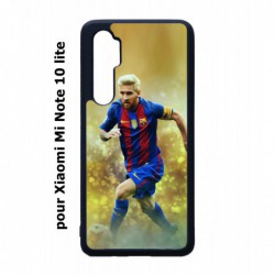Coque noire pour Xiaomi Mi Note 10 lite Lionel Messi FC Barcelone Foot fond jaune