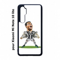 Coque noire pour Xiaomi Mi Note 10 lite Cristiano Ronaldo club foot Turin Football - Ronaldo super héros