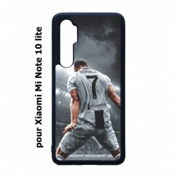Coque noire pour Xiaomi Mi Note 10 lite Cristiano Ronaldo club foot Turin Football stade
