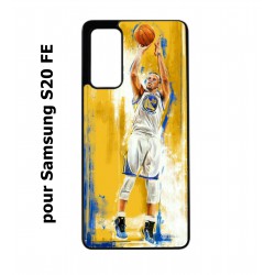 Coque noire pour Samsung S20 FE Stephen Curry Golden State Warriors Shoot Basket