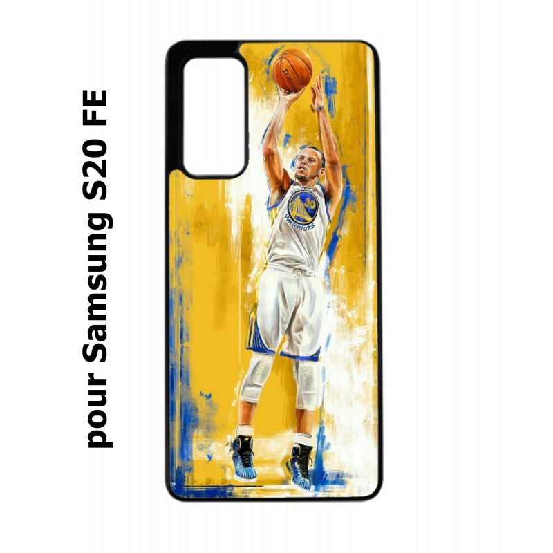 Coque noire pour Samsung S20 FE Stephen Curry Golden State Warriors Shoot Basket