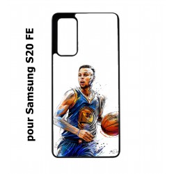 Coque noire pour Samsung S20 FE Stephen Curry Golden State Warriors dribble Basket