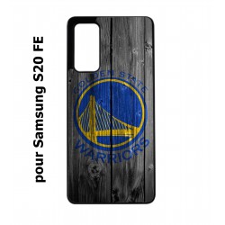 Coque noire pour Samsung S20 FE Stephen Curry emblème Golden State Warriors Basket fond bois