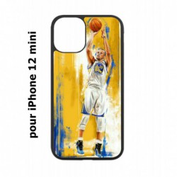 Coque noire pour Iphone 12 MINI Stephen Curry Golden State Warriors Shoot Basket