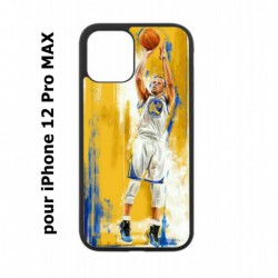 Coque noire pour Iphone 12 PRO MAX Stephen Curry Golden State Warriors Shoot Basket