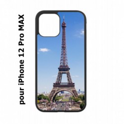 Coque noire pour Iphone 12 PRO MAX Tour Eiffel Paris France