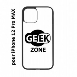 Coque noire pour Iphone 12 PRO MAX Logo Geek Zone noir & blanc