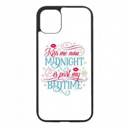 Coque noire pour Iphone 12 MINI Kiss me now Midnight is past my Bedtime amour embrasse-moi