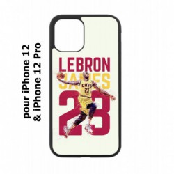 Coque noire pour Iphone 12 et 12 PRO star Basket Lebron James Cavaliers de Cleveland 23