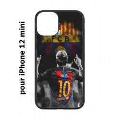 Coque noire pour Iphone 12 MINI Lionel Messi 10 FC Barcelone Foot