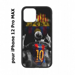 Coque noire pour Iphone 12 PRO MAX Lionel Messi 10 FC Barcelone Foot